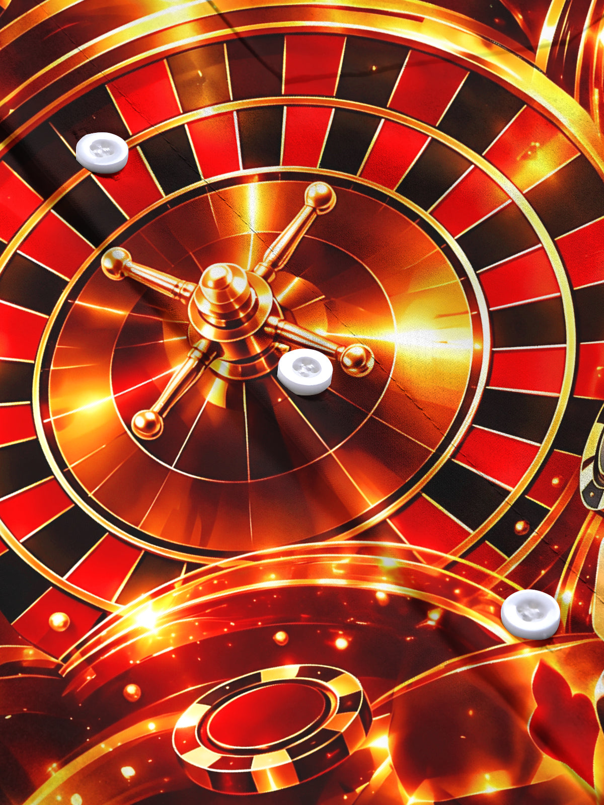 Oceanlyte Men's Roulette Wheel And Casino Elements Print Long Sleeve Shirt with Chest Pocket