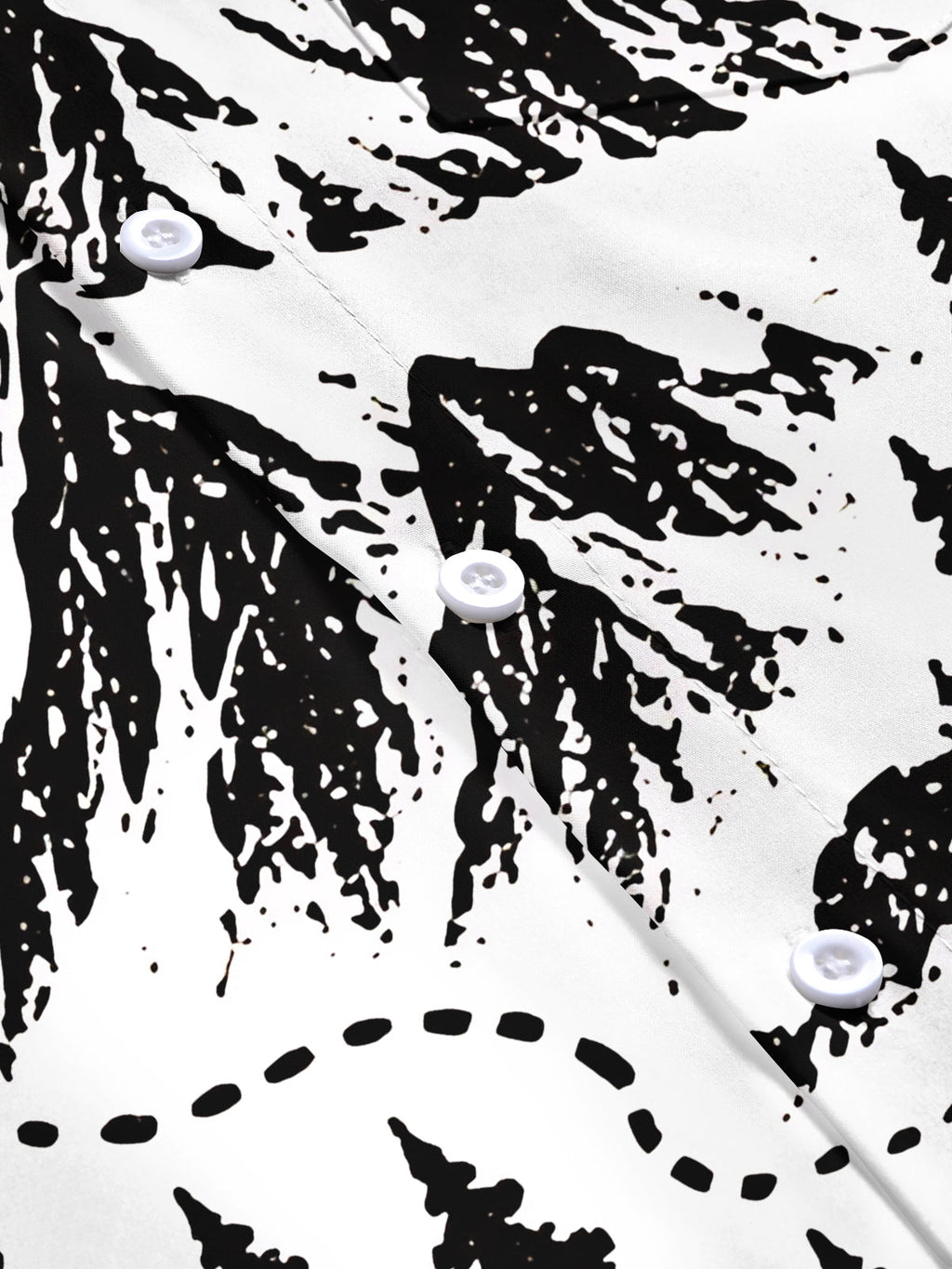 Oceanlyte Men's Short Sleeve Shirt - Mountain Landscape With Pine Trees And Topographic Lines Print with Chest Pocket