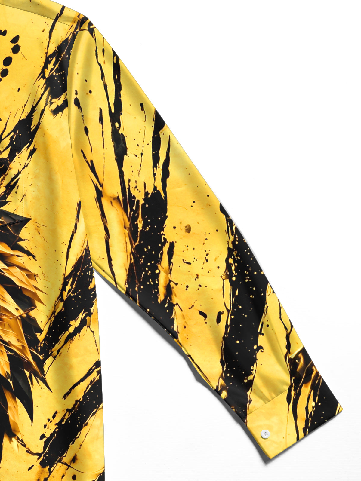 Oceanlyte Men's Graphic Geometric Lion Face Print Long Sleeve Shirt with Chest Pocket