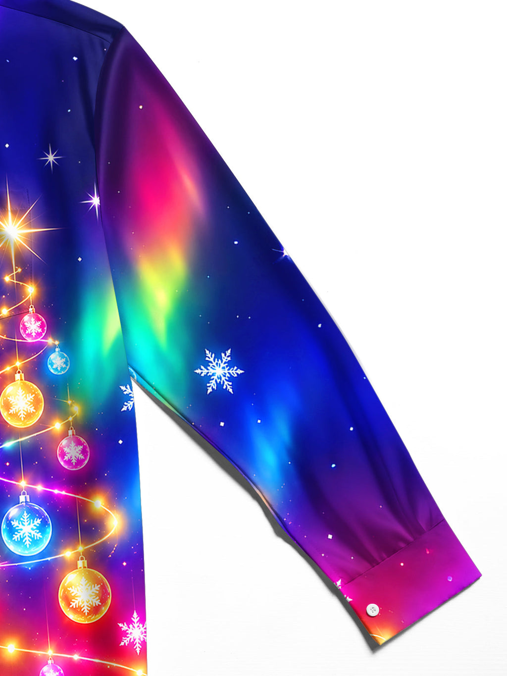 Oceanlyte Men's Graphic Aurora Borealis Print Long Sleeve Shirt with Chest Pocket