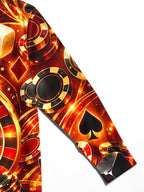 Oceanlyte Men's Roulette Wheel And Casino Elements Print Long Sleeve Shirt with Chest Pocket