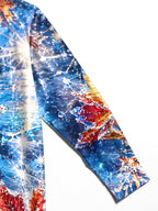 Oceanlyte Men's Printed Maple Leaves And Snowflakes Print Long Sleeve Shirt with Chest Pocket