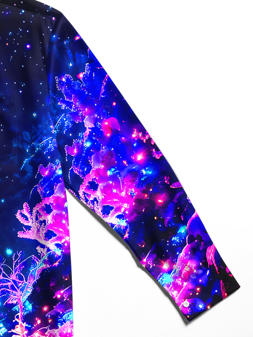 Oceanlyte Men's Printed Neon Winter Forest Print Long Sleeve Shirt with Chest Pocket