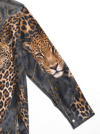 Oceanlyte Men's Printed Leopard Animal Print With Gold Accents Long Sleeve Shirt with Chest Pocket