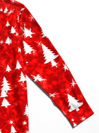 Oceanlyte Men's Printed Christmas Tree Print Snowflake Print Long Sleeve Shirt with Chest Pocket