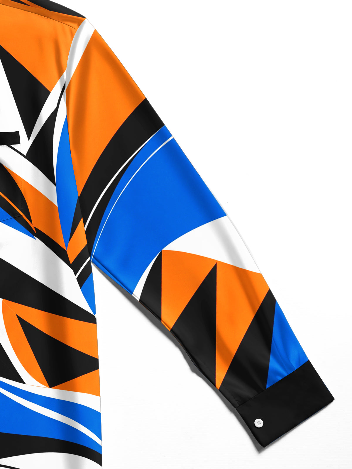 Oceanlyte Men's Geometric Abstract Waves And Stripes Print Long Sleeve Shirt with Chest Pocket