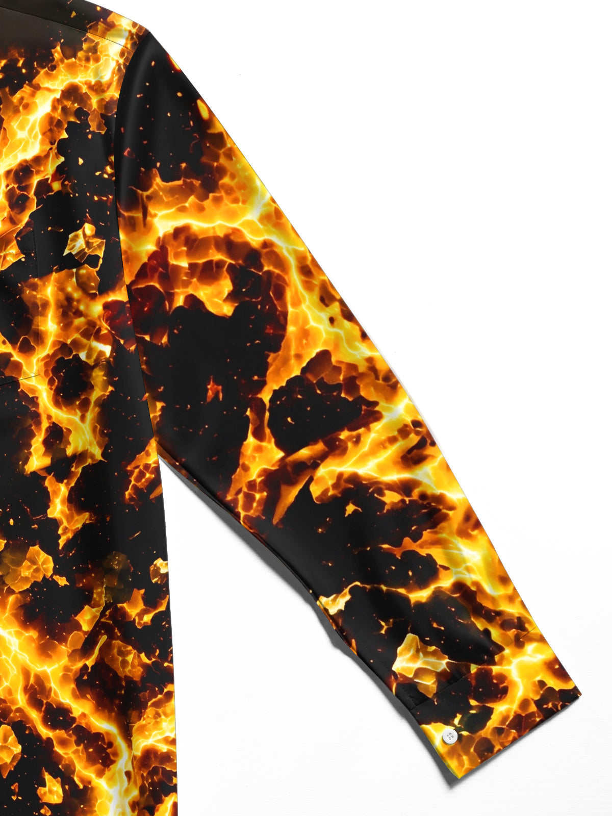 Oceanlyte Men's Abstract Fire And Ice Lightning Pattern Long Sleeve Shirt with Chest Pocket