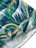Oceanlyte Men's Long Sleeve Shirt - Aurora Borealis And Pine Trees With Icicles Print with Chest Pocket