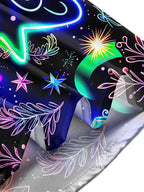 Oceanlyte Men's Graphic Neon Christmas Tree Print Long Sleeve Shirt with Chest Pocket