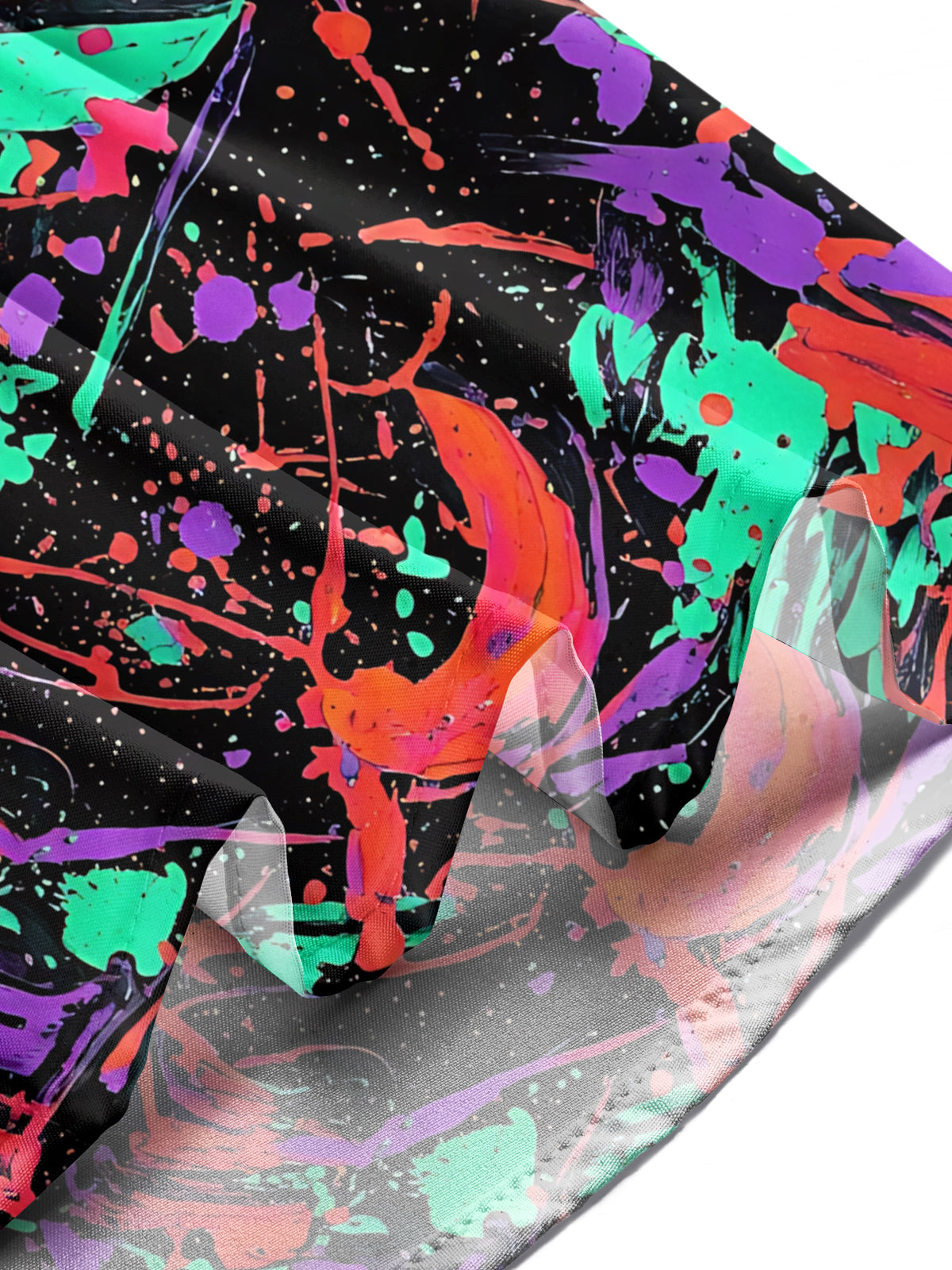 Oceanlyte Men's Long Sleeve Shirt - Abstract Colorful Paint Splatters And Brushstrokes Print with Chest Pocket