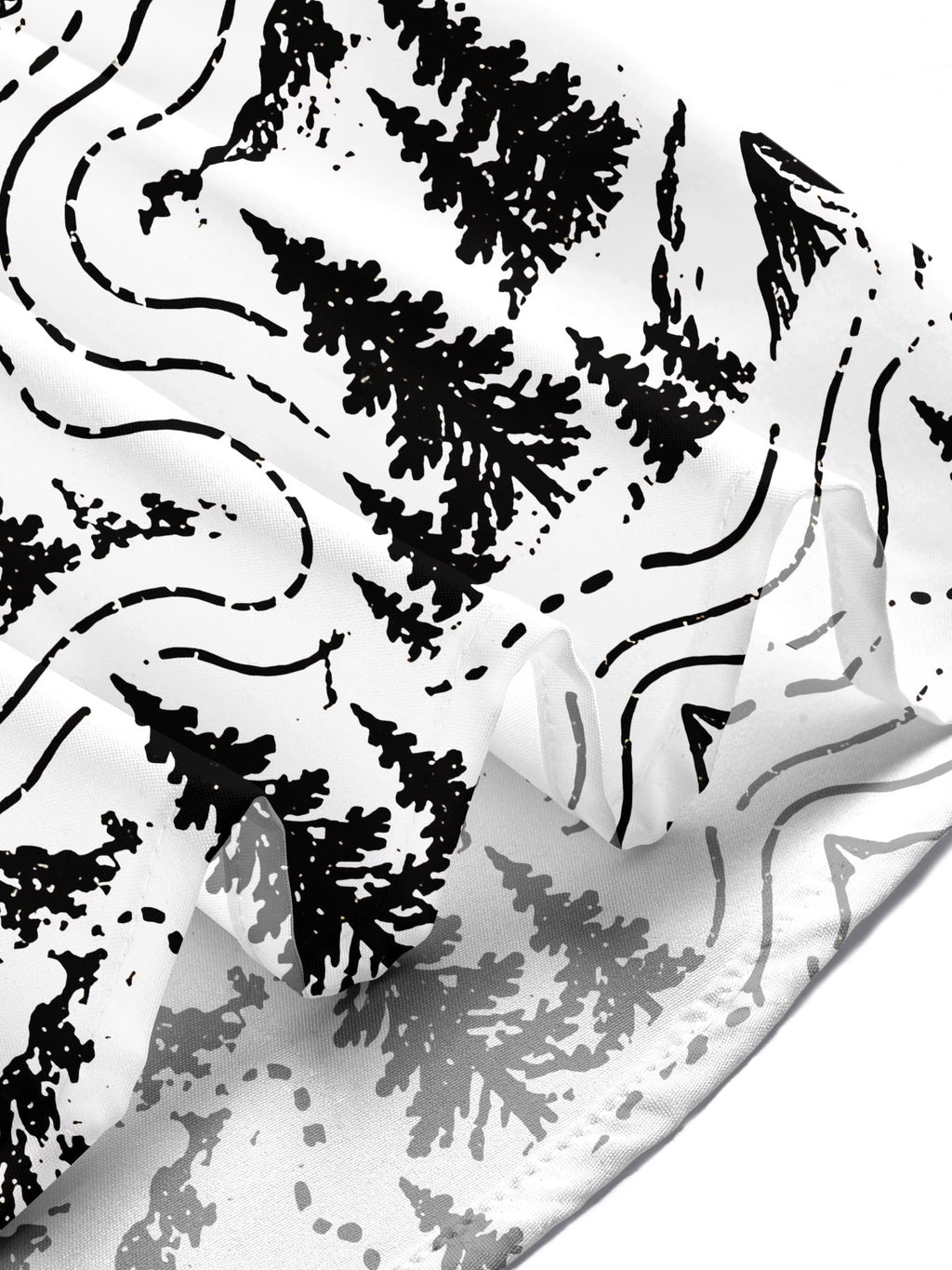 Oceanlyte Men's Short Sleeve Shirt - Mountain Landscape With Pine Trees And Topographic Lines Print with Chest Pocket