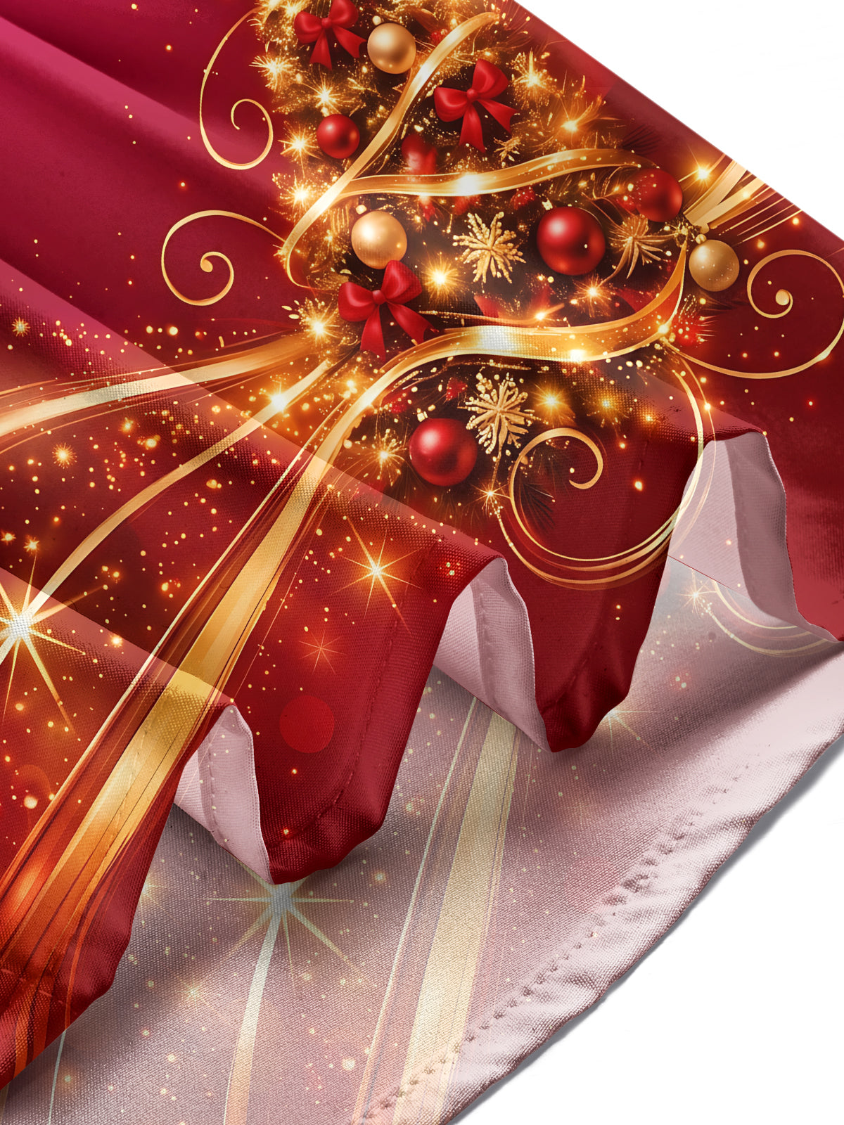 Oceanlyte Men's Printed Christmas Tree And Ornaments Print Long Sleeve Shirt with Chest Pocket