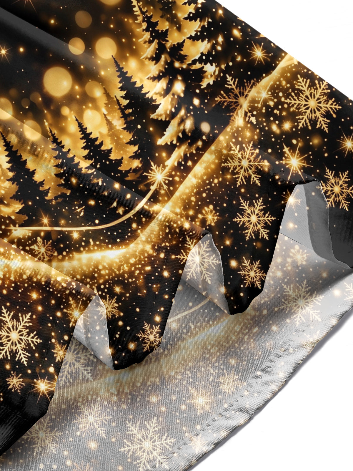 Oceanlyte Men's Christmas Snowflakes And Ornaments Print Long Sleeve Shirt with Chest Pocket