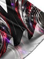 Oceanlyte Men's Abstract Lightning Bolts And Neon Sparks Print Long Sleeve Shirt with Chest Pocket