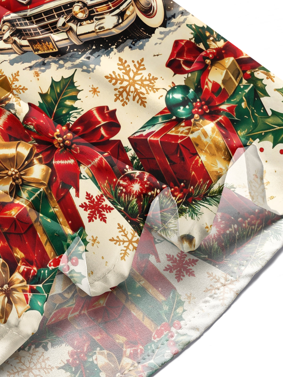 Oceanlyte Men's Long Sleeve Shirt - Vintage Couple And Christmas Street Scene Print with Chest Pocket