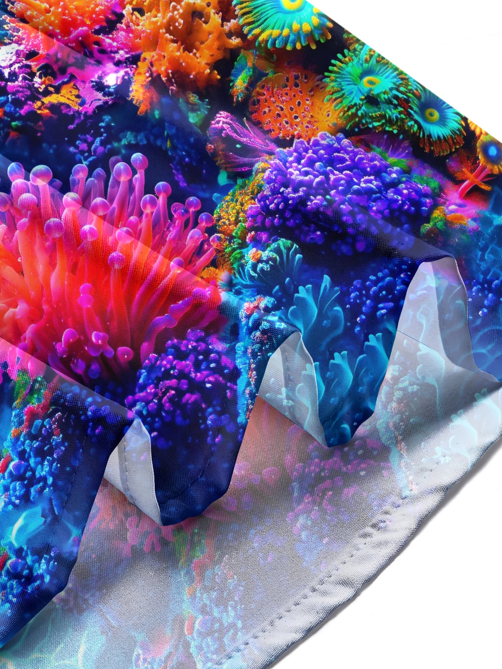 Oceanlyte Men's Coral Reef And Sea Anemones Print Long Sleeve Shirt with Chest Pocket
