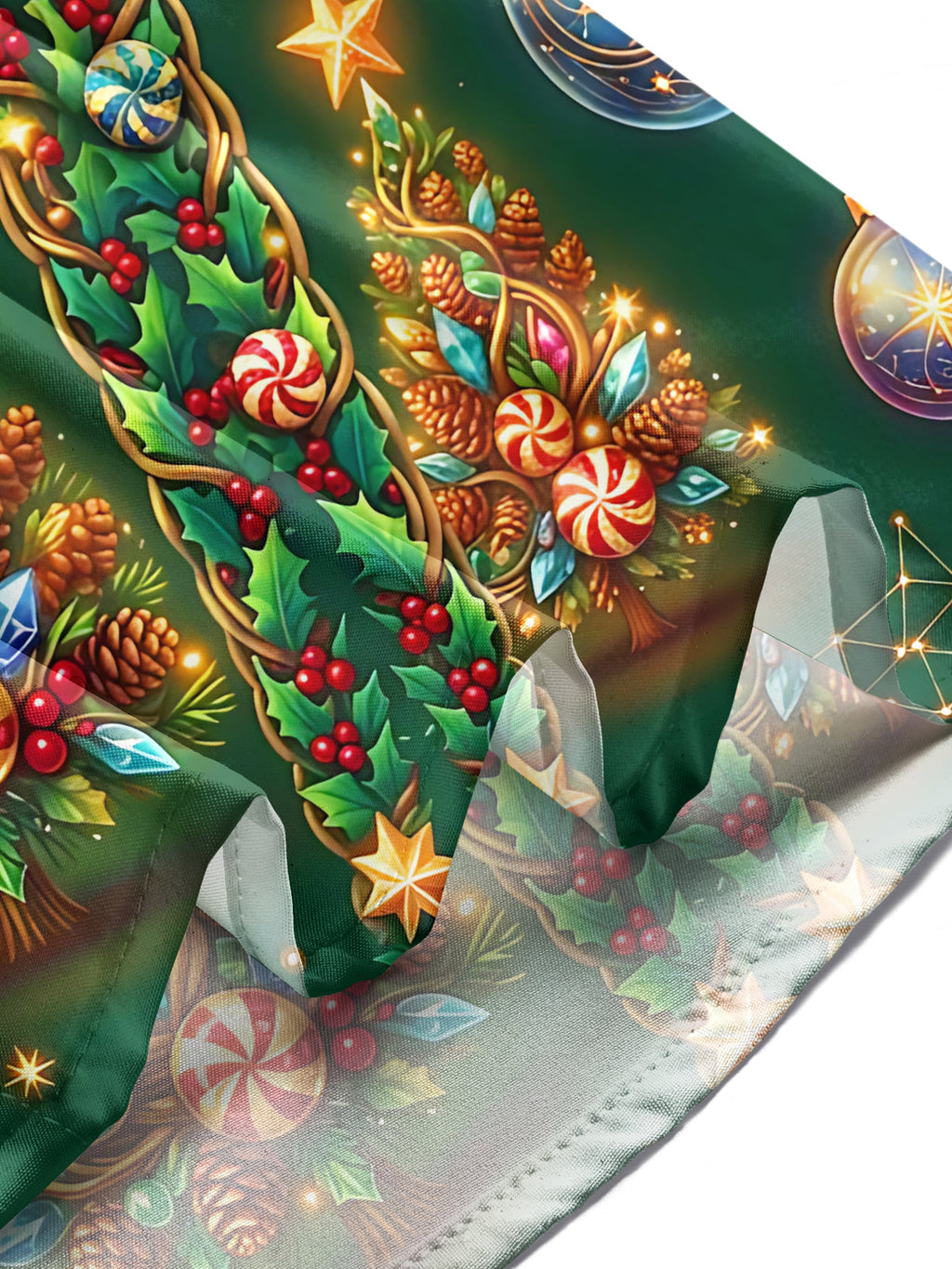 Oceanlyte Men's Graphic Christmas Trees And Ornaments Print Long Sleeve Shirt with Chest Pocket