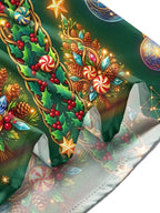 Oceanlyte Men's Graphic Christmas Trees And Ornaments Print Long Sleeve Shirt with Chest Pocket