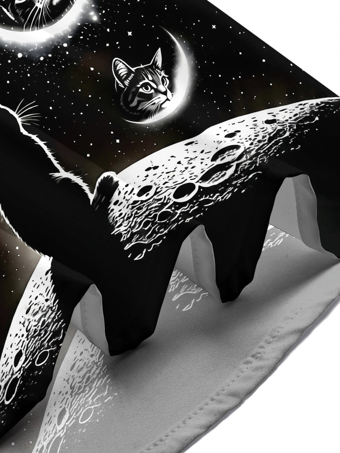 Oceanlyte Men's Graphic Black Cat Space Print Short Sleeve Shirt with Chest Pocket