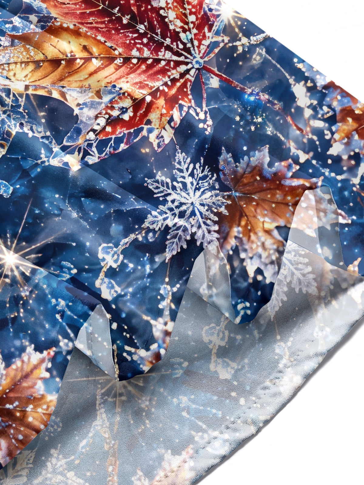 Oceanlyte Men's Printed Maple Leaves And Snowflakes Print Long Sleeve Shirt with Chest Pocket