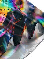 Oceanlyte Men's Long Sleeve Shirt - Colorful Film Strips And Space Background Print with Chest Pocket