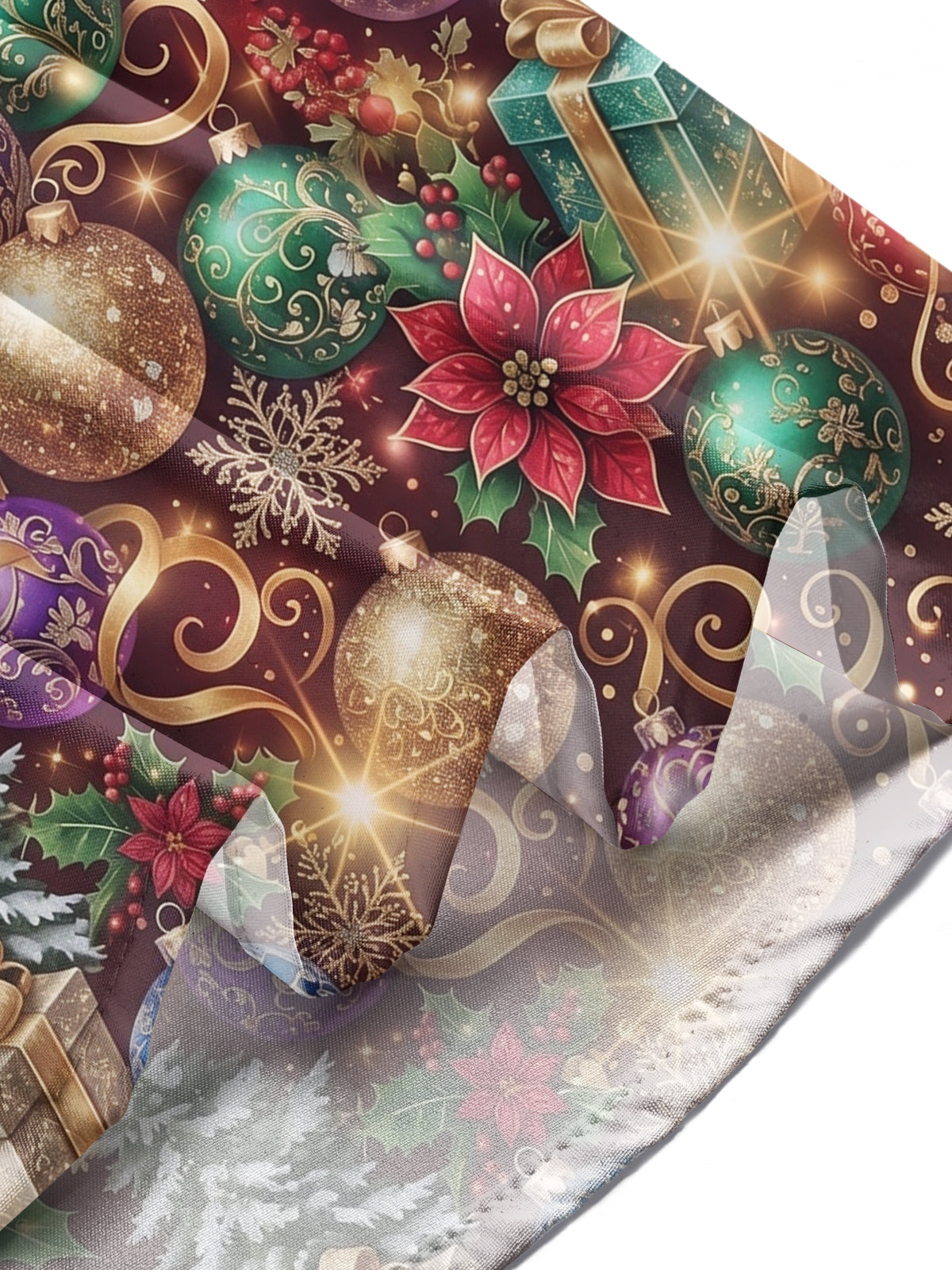 Oceanlyte Men's Printed Christmas Ornaments And Gifts Print Long Sleeve Shirt with Chest Pocket
