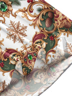 Oceanlyte Men's Crowned Lion And Christmas Wreath Print Long Sleeve Shirt with Chest Pocket