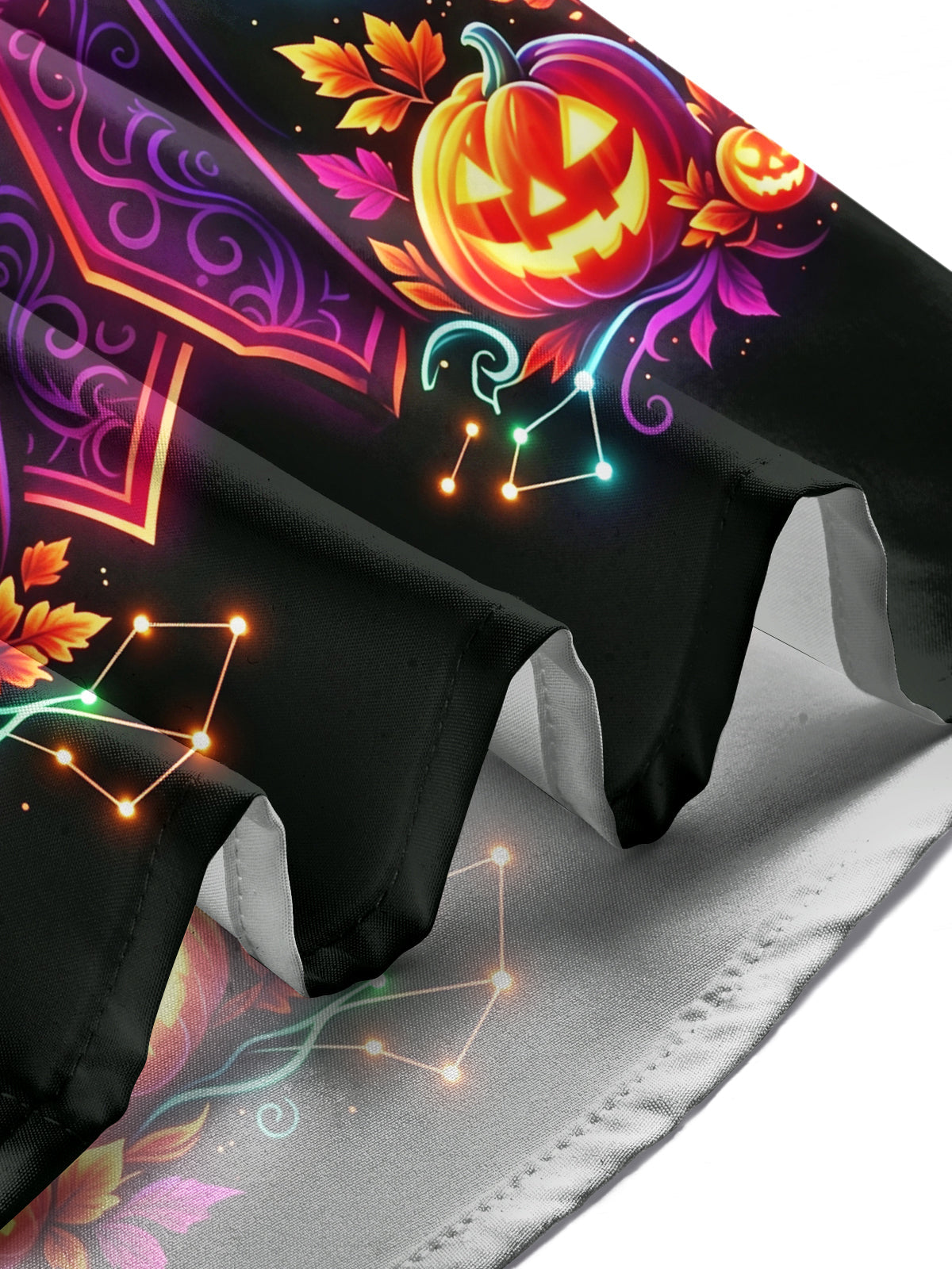 Oceanlyte Men's Halloween Jack-o-lanterns And Ghosts Print Long Sleeve Shirt with Chest Pocket
