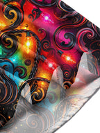 Oceanlyte Men's Christmas Light String And Swirls Print Long Sleeve Shirt with Chest Pocket