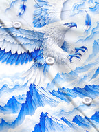 Oceanlyte Men's Graphic Eagle With Wings And Mountains Print Long Sleeve Shirt with Chest Pocket