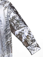 Oceanlyte Men's Printed Wolf In Snowy Forest Print Long Sleeve Shirt with Chest Pocket