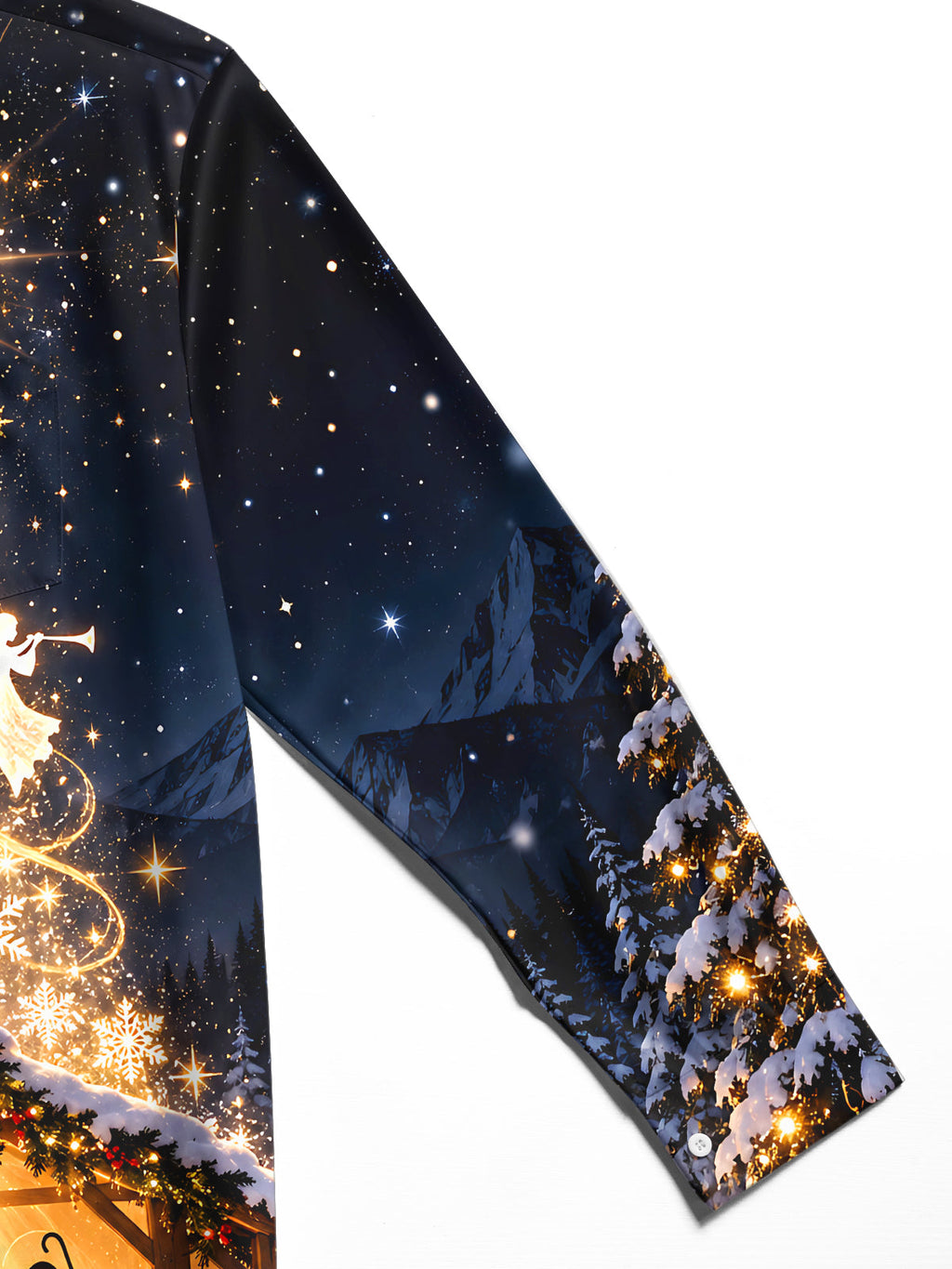 Oceanlyte Men's Printed Nativity Scene Print Long Sleeve Shirt with Chest Pocket