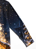 Oceanlyte Men's Printed Nativity Scene Print Long Sleeve Shirt with Chest Pocket