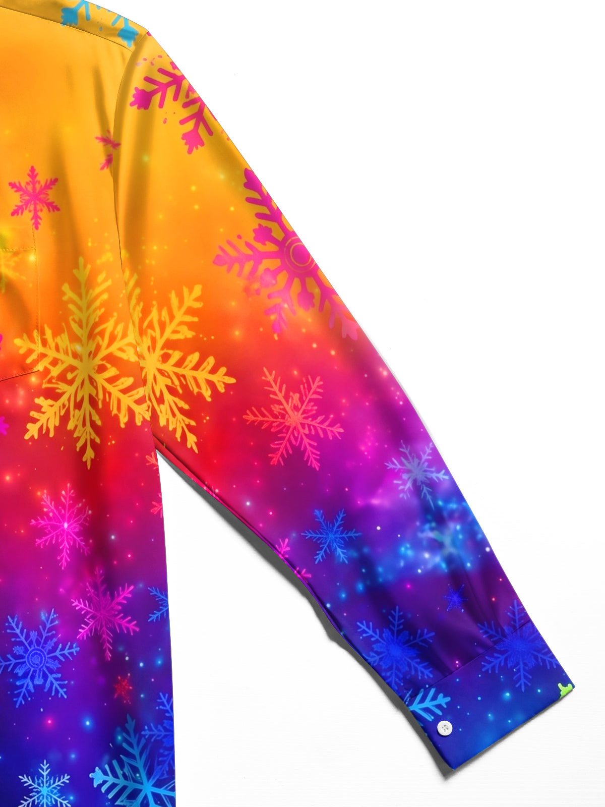 Oceanlyte Men's Printed Colorful Snowflakes Print Long Sleeve Shirt with Chest Pocket