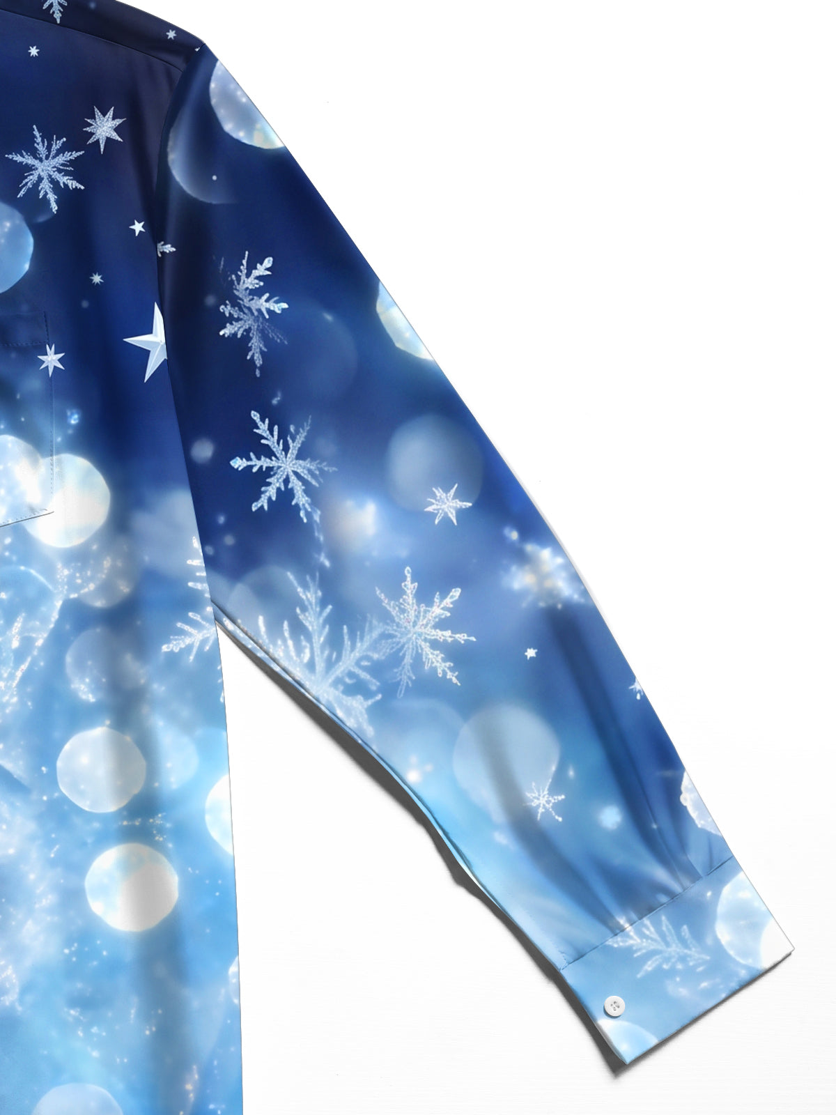 Oceanlyte Men's Printed Snowflake Gradient Print Long Sleeve Shirt with Chest Pocket