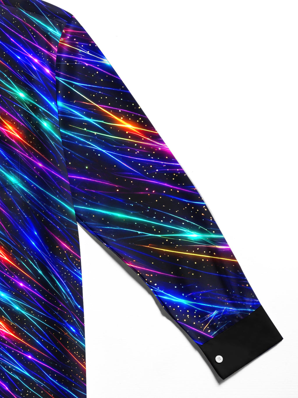 Oceanlyte Men's Striped Neon Geometric Lines Print Long Sleeve Shirt with Chest Pocket