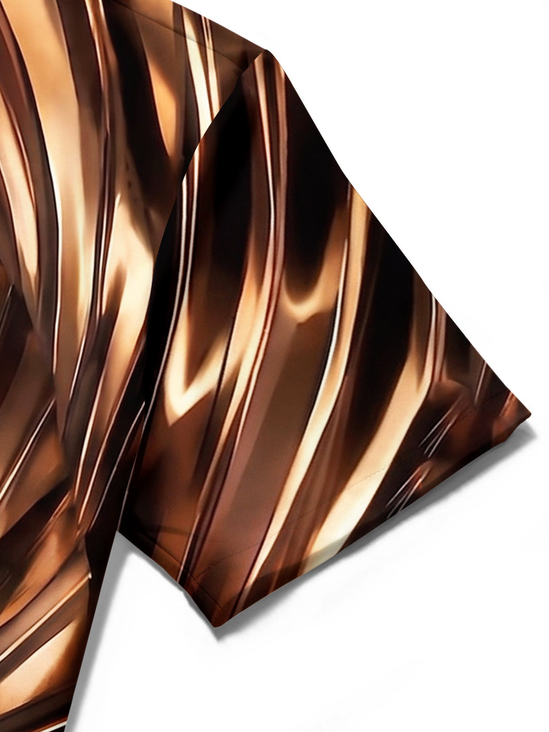 Oceanlyte Men's 3D Metallic Bronze Swirl Print Short Sleeve Shirt with Chest Pocket