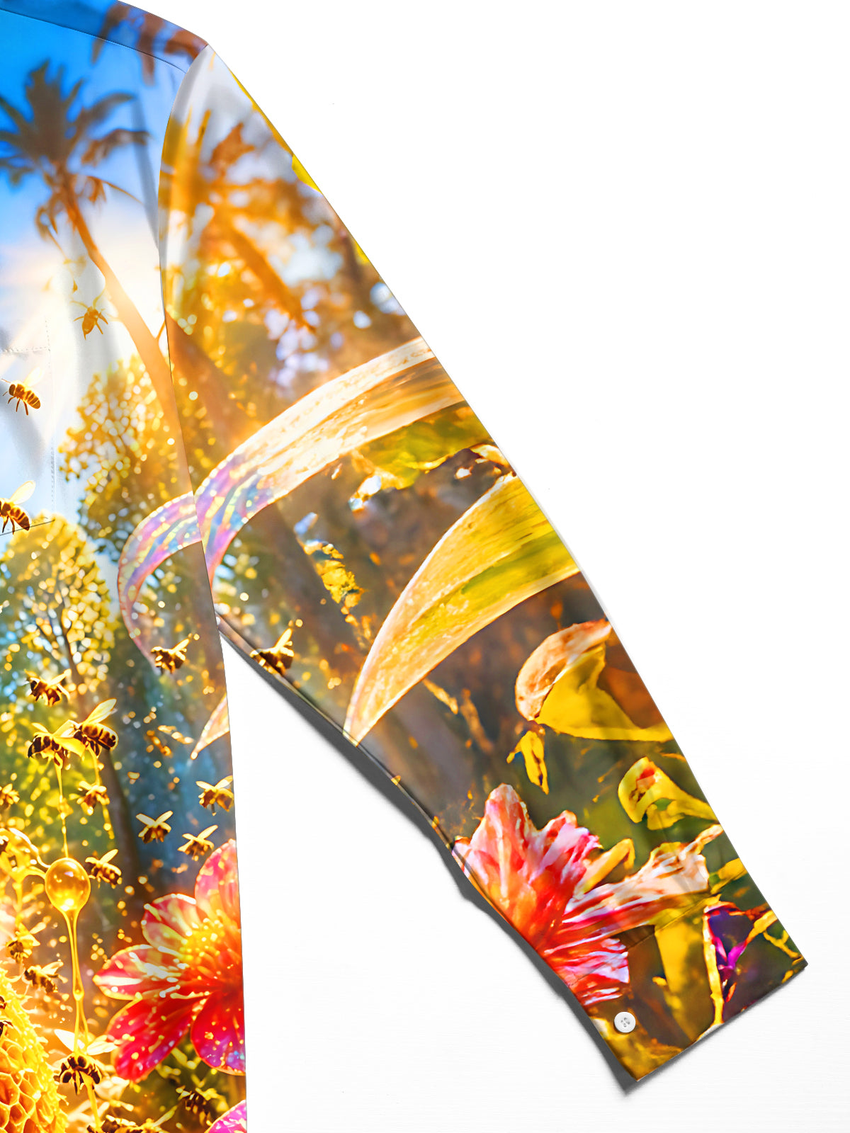 Oceanlyte Men's Graphic Honeycomb Kangaroo Print Long Sleeve Shirt with Chest Pocket