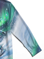 Oceanlyte Men's Skiing Person And Snowflakes Print Long Sleeve Shirt with Chest Pocket