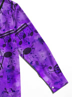 Oceanlyte Men's Printed Music Notes Print Long Sleeve Shirt with Chest Pocket