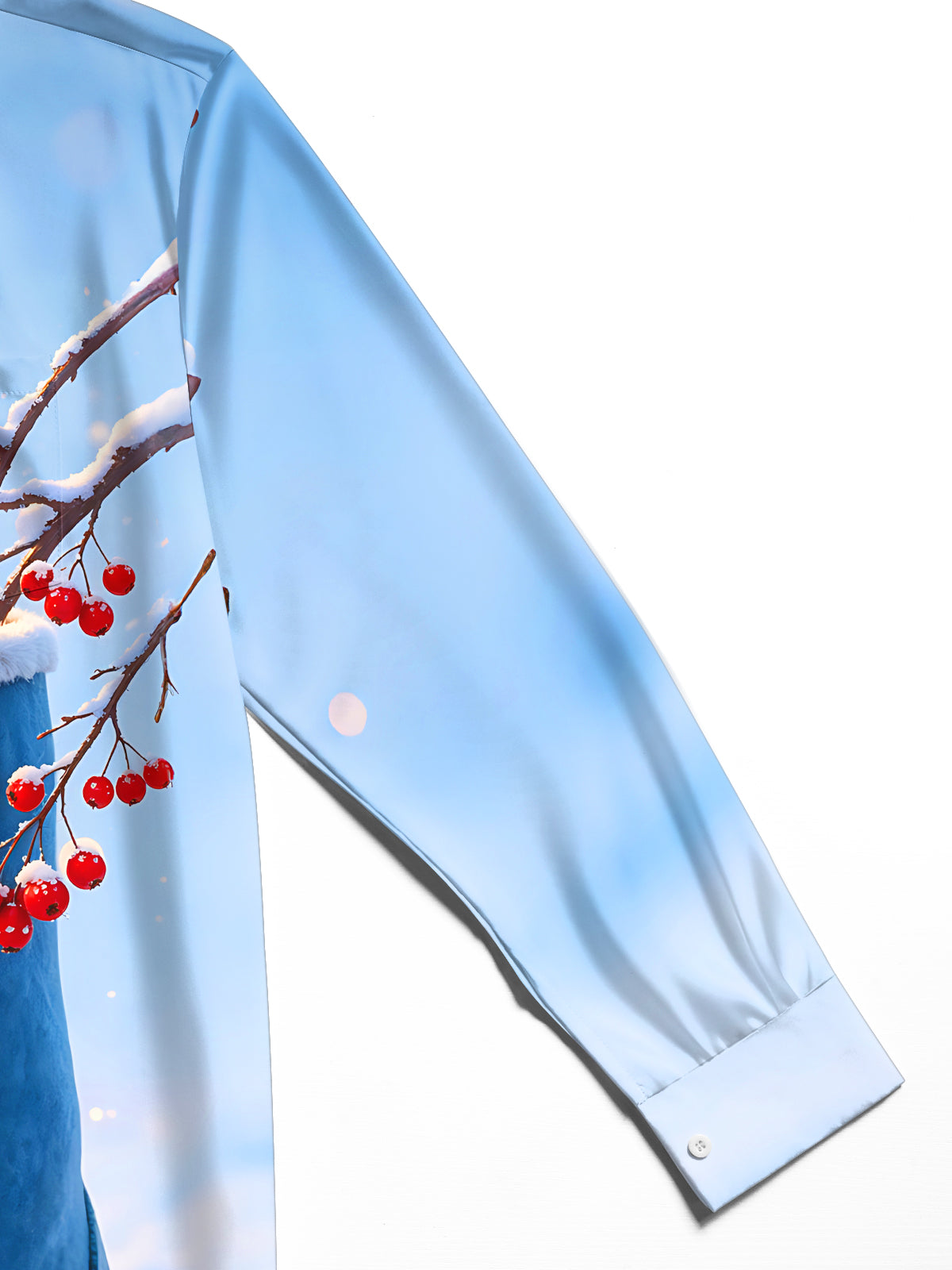 Oceanlyte Men's Graphic Winter Snow Scene Print Long Sleeve Shirt with Chest Pocket