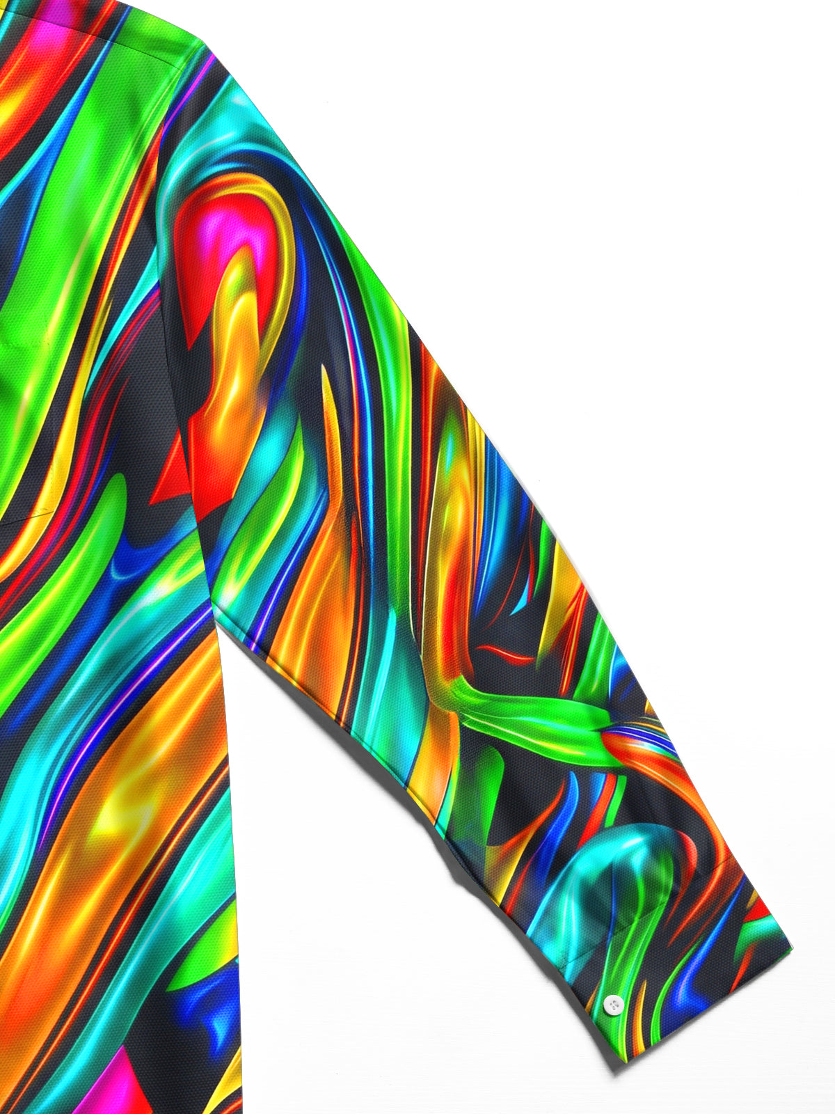 Oceanlyte Men's Printed Fluid Abstract Colors Print Long Sleeve Shirt with Chest Pocket