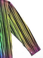 Oceanlyte Men's Striped Rainbow Vertical Stripes Print Long Sleeve Shirt with Chest Pocket
