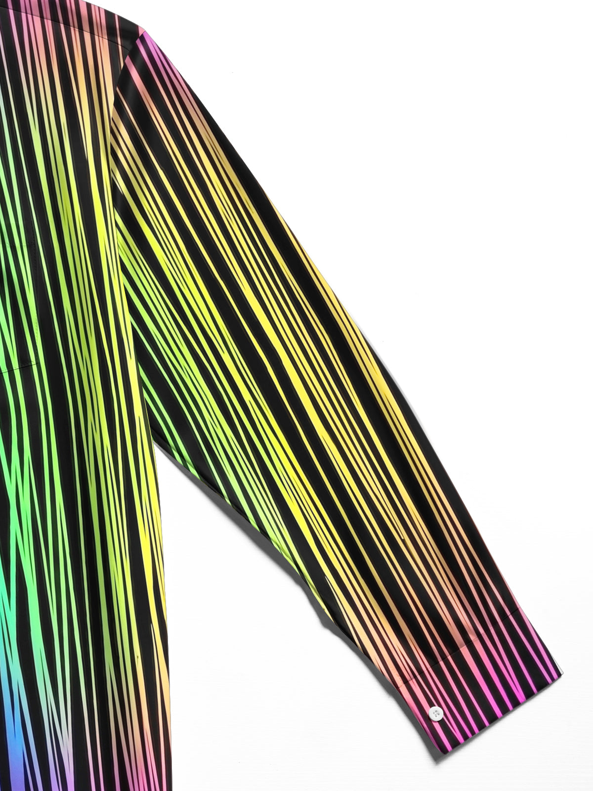Oceanlyte Men's Striped Rainbow Vertical Stripes Print Long Sleeve Shirt with Chest Pocket