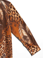 Oceanlyte Men's Printed Bird And Leopard Print Long Sleeve Shirt with Chest Pocket