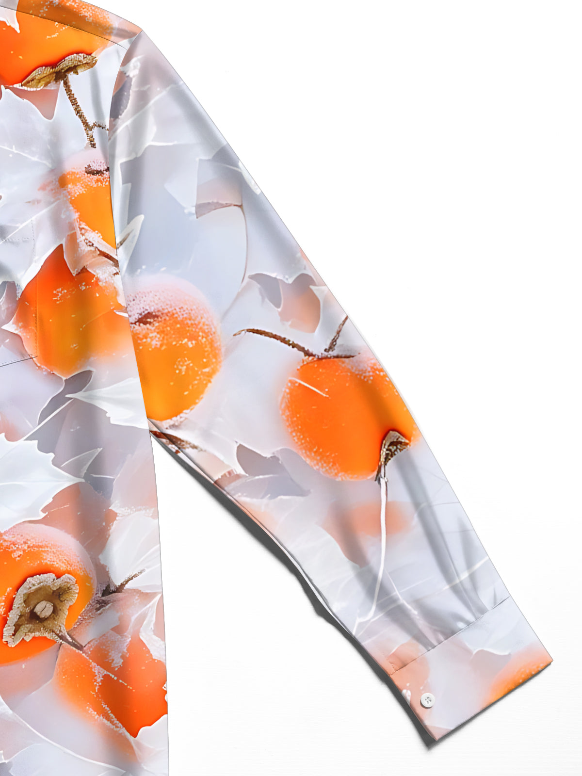 Oceanlyte Men's Printed Frosted Persimmon Fruit Print Long Sleeve Shirt with Chest Pocket