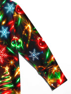 Oceanlyte Men's Printed Christmas Trees And Ornaments Print Long Sleeve Shirt with Chest Pocket