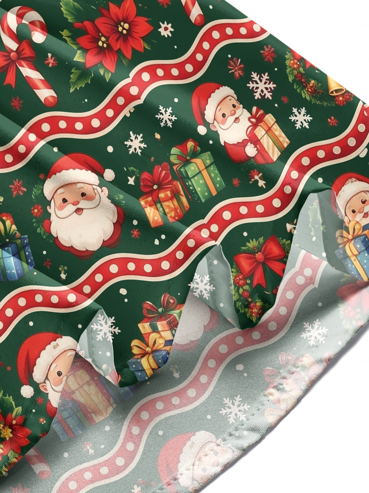 Oceanlyte Men's Printed Santa Claus And Christmas Gifts Print Long Sleeve Shirt with Chest Pocket