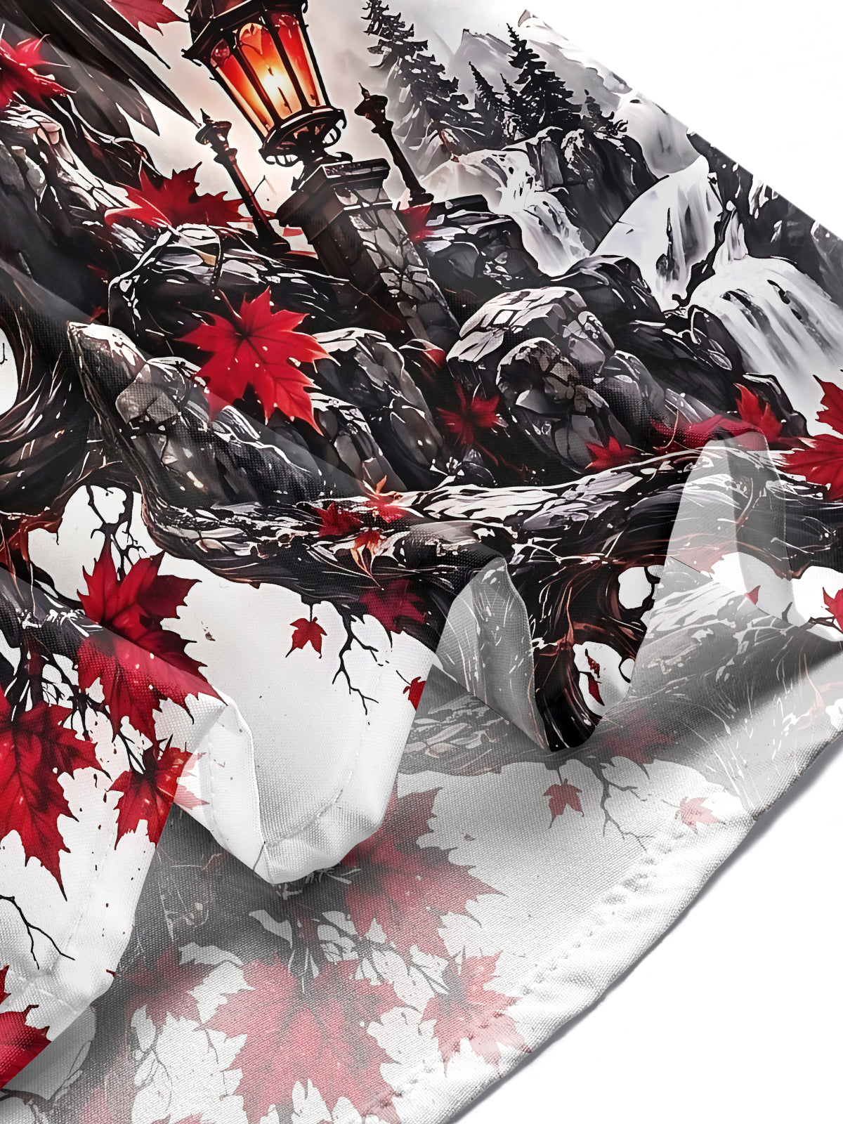 Oceanlyte Men's Graphic Halloween Crow Print Long Sleeve Shirt with Chest Pocket