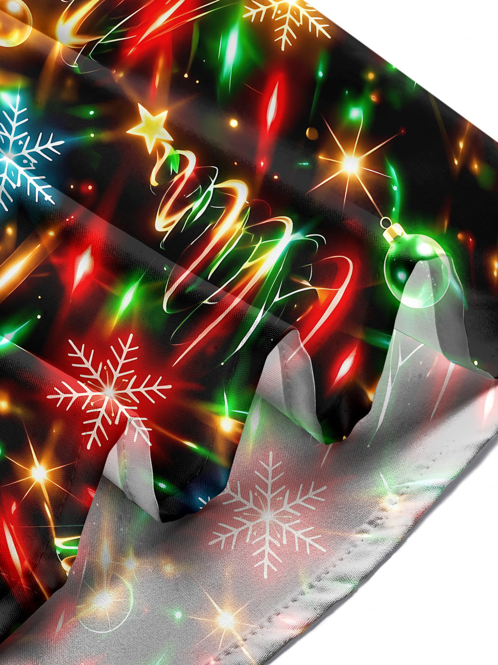 Oceanlyte Men's Printed Christmas Trees And Ornaments Print Long Sleeve Shirt with Chest Pocket